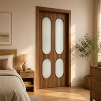 Portes Composites Insonorisées WPC Jiuyixing pour Cuisine, Épaisseur 45mm, Film PVC, Nouvelle Arrivée avec Verre, Direct Usine pour Projets