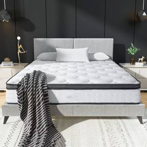 Colchones King Size y <span class=keywords><strong>Queen</strong></span> Size Baratos y Comprimidos, Camas con Parte Superior Acolchada Suave, Colchón <span class=keywords><strong>Queen</strong></span> Size de Espuma Viscoelástica con Resortes Ensacados de 12 Pulgadas en Caja - Product Image 2