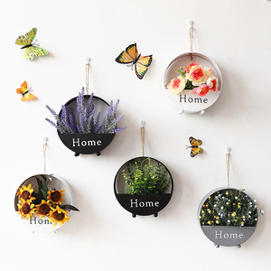 Pot de fleurs mural de style nordique pour salon, <span class=keywords><strong>d</strong></span>écoration de porte, <span class=keywords><strong>d</strong></span>écoration <span class=keywords><strong>d</strong></span>'intérieur, artisanat en <span class=keywords><strong>fer</strong></span>, vase mural rond - Product Image 6