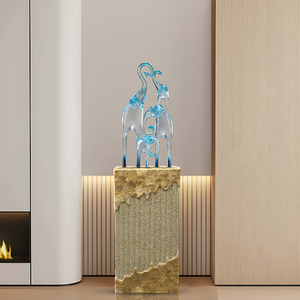 Figurines d'éléphants en résine, <span class=keywords><strong>famille</strong></span> de quatre, décorations pour la maison, salon - Product Image 2
