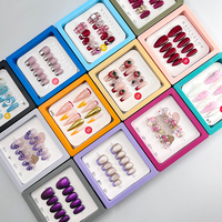Faux Ongles Acryliques Press-On en Gel, Motifs et Tailles Aléatoires, Faits Main, Vente en Gros, Lot de 10 Pièces