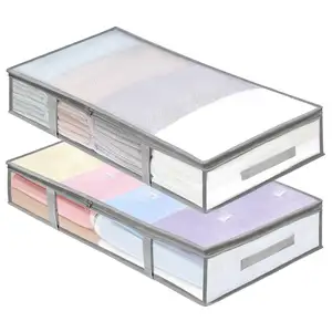 Under Bed Storage Containers Bins Moisture-Proof Plastic Under the Bed Blanket Storage with Handles for Clothes