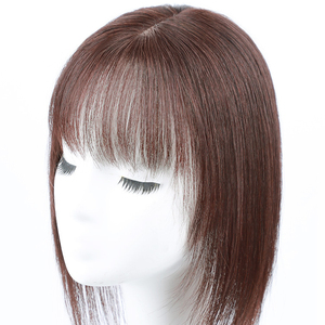 RE LONGFOR Swiss net parrucca <span class=keywords><strong>capelli</strong></span> <span class=keywords><strong>veri</strong></span> frangia naturale copertura <span class=keywords><strong>capelli</strong></span> bianchi topper di ricambio testa femminile - Product Image 1