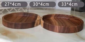 Yaratıcı yuvarlak ahşap disk batı yemek servis tepsisi plaka yemekleri ve tabaklar gemi hazır - Product Image 4