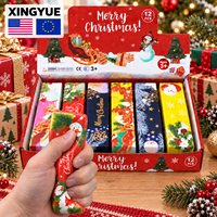 XINGYUE Noël Vente en gros Jouets sensoriels en silicone alimentaire croquant, boîte de 12 bâtonnets squishies, jouets anti-stress pour enfants, jouets squishies beurre