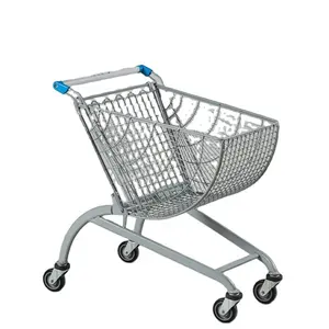 Chariot de supermarché robuste, chariot de courses avec roue en métal