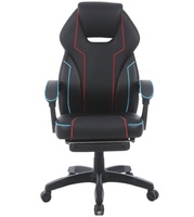 Chaise élévatrice Spider Chaise de course de jeu PC pivotante confortable en acier inoxydable et cuir synthétique avec repose-pieds
