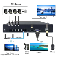 TSEye 4K 8MP IP66 4CH NVR Kit IP-Sicherheitsnetzwerkkamera mit Menschlicher Bewegungserkennung POE Überwachungskamerasystem