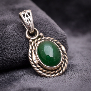 Colgantes Solitarios de Jade Verde Natural, Joyería de Moda con Piedras Preciosas Naturales, Estilo Clásico Antiguo, Unisex, Plata de Ley 925, Venta al por Mayor - Product Image 1