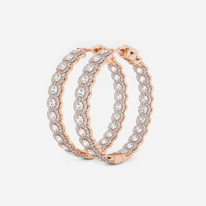 Elegantes Pendientes de Aro con Halo de Diamantes Cultivados en Laboratorio de 4 Quilates, Corte Redondo, con Brillo Radiante, Joyería de Lujo Ética para Mujer - Product Image 2