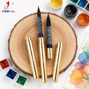 Nouveaux pinceaux de voyage ronds en nylon souple à pointe fine pour <span class=keywords><strong>aquarelle</strong></span>, avec étui en cuir, pour gouache, acrylique et peinture à l'huile - Product Image 3
