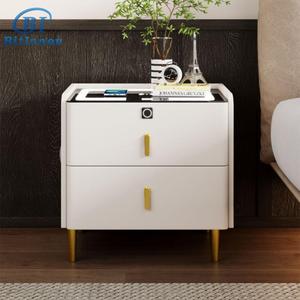 <span class=keywords><strong>Table</strong></span> de chevet étroite et élégante avec chargeur sans fil, lumière LED à induction, petit tiroir, gain de place, <span class=keywords><strong>table</strong></span> de chevet d'angle pour chambre à coucher - Product Image 5