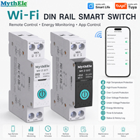 Interruptor de Circuito Inteligente WiFi MythEle Tuya para Riel DIN de 63A, Monitoreo de Energía, Control Remoto por Aplicación, Protección Contra Sobrecarga y Sobretensión