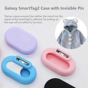 Funda protectora de silicona con Pin oculto GPS Tracker Clip Holder Case para niños <span class=keywords><strong>Samsung</strong></span> <span class=keywords><strong>Galaxy</strong></span> <span class=keywords><strong>SmartTag</strong></span> 2 Cover con Pin para ropa - Product Image 6