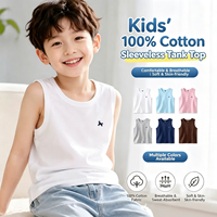 Débardeur en coton sans manches pour enfants, sous-vêtement fin pour garçons et filles, collection printemps-automne