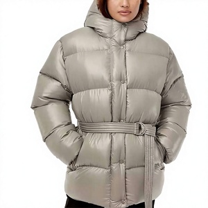 Vestes d'hiver brillantes de qualité supérieure, respirantes et coupe-vent, avec ceinture, streetwear tendance, veste à bulles pour femmes - Product Image 3
