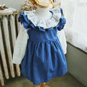 Vestido Azul para Niña, Prenda Confeccionada para Niños, Boutique Infantil - Product Image 4