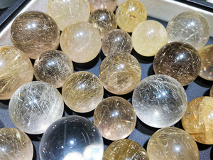 Quả cầu pha lê, quả cầu đá quý, đá rutile, thạch anh rutilated, bán buôn, tự nhiên, chữa bệnh, vàng, tình yêu, châu Âu, hải lý - Product Image 2