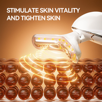 Masseur portable pour le visage et le cou rechargeable par USB, 7 couleurs, avec télécommande sans fil, multifonctionnel pour le bureau et la maison
