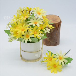 ดอกเดซี่ประดิษฐ์จาก Dongchen Crafts ขนาด 24 ซม. จัดดอกไม้ผ้าไหมสำหรับตกแต่งงานแต่งงานและบ้าน - Product Image 2