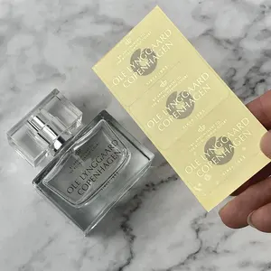 Professional transparent perfume label printing gold for luxury cosmetics skin care perfume sticker