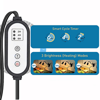 Lampe chauffante double tête pour tortues, lézards et autres reptiles avec LED UVA/UVB à minuterie automatique et supplément de calcium