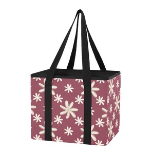 กระเป๋าหิ้วลายดอกไม้ฮาวายแบบพับได้ รุ่น Heavy Duty Aloha Floral Tote ลายดอกไม้ Tiare แบบกำหนดเอง ตะกร้าช้อปปิ้งพับได้ กระเป๋าใส่ของชำแบบพับได้ - Product Image 1