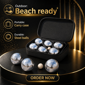 <span class=keywords><strong>Jeu</strong></span> de boules de pétanque en métal avec étui de transport zippé pour jeux de plein air sur pelouse - Product Image 6