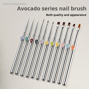 2025 New Beauty Nail <b>Brushes</b> High Quality Custom logo Metal Handle Uv Gel 3D Nail Art <b>Brush</b> <b>Round</b> Pen Nial Supplier Tools - Product Image 2