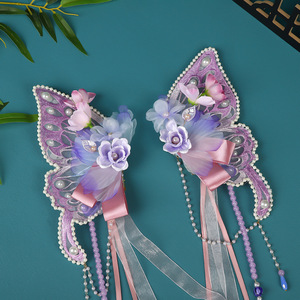 Pinza de Pelo de Mariposa Morada Etérea de Estilo Antiguo Hecha a Mano con Diseño Original 2024 y Cinta Fluida para Maquillaje y - Product Image 4