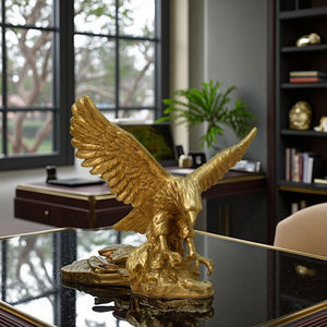 Statue in Resina di <span class=keywords><strong>Aquila</strong></span> Dorata, Decorazioni Moderne per Casa e Ufficio, Regalo Simulato, Ornamenti per Cantinette, Artigianato in Resina, Statue di Animali - Product Image 2