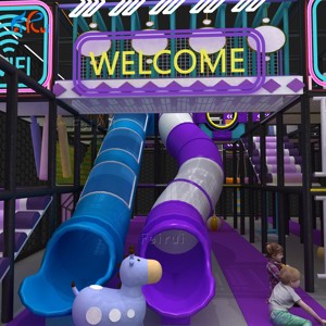 Soluciones Personalizadas de Fábrica para Parques Infantiles Comerciales Interiores, Muros de <span class=keywords><strong>Escalada</strong></span> con Tobogán Grande con Luces LED, Servicio OEM/ODM - Product Image 3