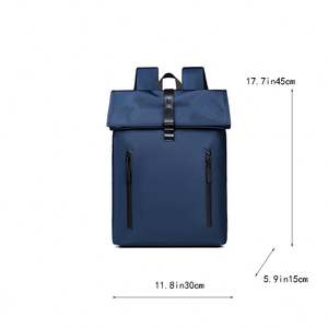 2025 New Arrival Roll-Up Laptop Backpack for <b>Men</b> Business Casual Schoolbag Waterproof Oxford for Outdoor Travelling Student - Product Image 4