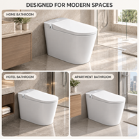 Toilette intelligente allongée 110V avec bidet intégré, siège chauffant, capteur de pied pour le rinçage et bouclier anti-éclaboussures