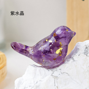 คริสตัลธรรมชาติชิปเรซินนกเครื่องประดับคริสตัลงานฝีมือศิลปะสำหรับตกแต่งบ้านรถของขวัญขายส่ง - Product Image 5