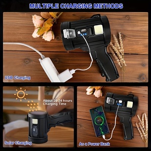 Có thể sạc lại Spotlight đèn pin, siêu sáng 200000 <span class=keywords><strong>lumen</strong></span> Spotlight với đứng với 3 Chế Độ Chính và 4 bộ lọc màu sắc, LED - Product Image 5