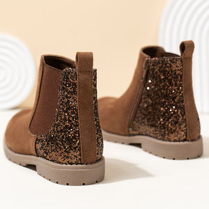 Nouvelles <span class=keywords><strong>Bottes</strong></span> Courtes en PU Style Britannique pour <span class=keywords><strong>Filles</strong></span> Automne-Hiver 2025 avec Talon Brillant - Product Image 2