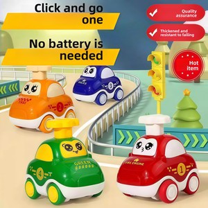 Voiture jouet à friction pour tout-petits, modèle Cartoon Press and Go, avec visage mignon - Product Image 1