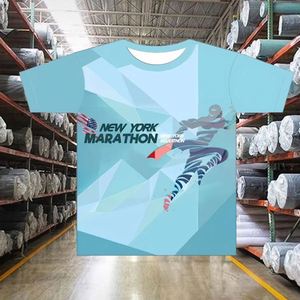 T-shirt de sport décontracté à manches courtes et col rond, imprimé sur mesure, 100 % polyester, séchage rapide, écologique pour homme - Product Image 2