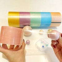 Cinta Adhesiva Acrílica Transparente BOPP, Cinta Nano Elástica, Flexible, Impermeable, para Manualidades Infantiles, Directo de Fábrica
