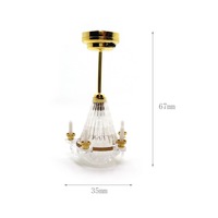 Accessoires pour maison de poupée 1:12, lampe LED en laiton miniature, modèle de lumière miniature, lustre LED, plafonnier