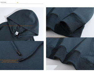 Sudadera con Capucha Personalizada para Hombre, 380g, Gruesa, Resistente al Viento, 100% Algodón, Forro Polar, Talla Grande, para Invierno - Product Image 2