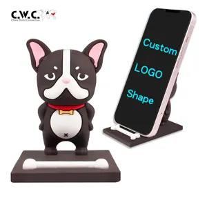 2024 नवीनता नया कस्टम लोगो डेस्कटॉप पशु प्यारा कुत्ता सेल स्टैंड बुलडॉग मोबाइल फोन धारक
