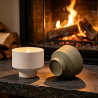 Vases à bougies en céramique avec logo personnalisé, pots à bougies vides, contenants à bougies à marque privée, vente en gros pour les marques de bougies parfumées