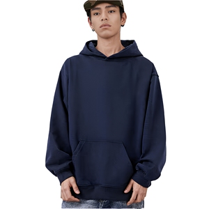 Sweat-shirt à capuche surdimensionné pour homme, couleur unie, en molleton de coton, décontracté, avec poche, pour l'automne - Product Image 1