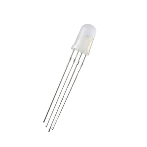 Lente Redonda Blanca Difusa de 5MM, <span class=keywords><strong>LED</strong></span> RGB de Alto Brillo de 4 Pines con Montaje de Orificio Pasante, Ángulo de Visión de 60 Grados para Hogar Inteligente - Product Image 1