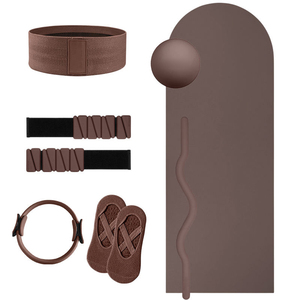 Brazaletes de Silicona para Pilates con Logotipo Personalizado, Color Marrón Chocolate, Antideslizantes, Anillo Mágico para Pilates, Accesorios de Fitness - Product Image 1