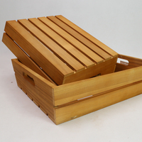 Ensemble de 2 caisses de rangement en bois avec poignée Conteneur en bois décoratif rustique pour caisses de rangement