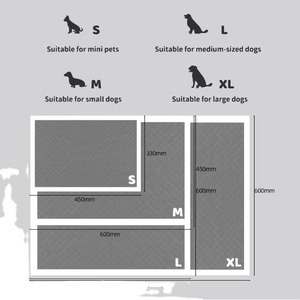 Tapis de propreté désodorisants au charbon pour chiots 60x60 cm, super absorbants avec film PE anti-fuite pour l'apprentissage de la propreté en cage - Product Image 3