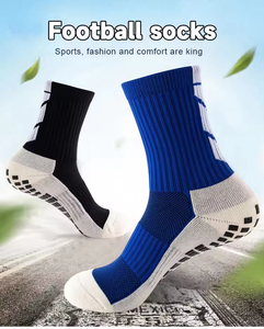 Custom Logo Mens Grip Crew Socks 100% Cotton Anti <b>Slip</b> Football Socks Terry Sole Breathable Running Basketball Sports Socks - Product Image 4